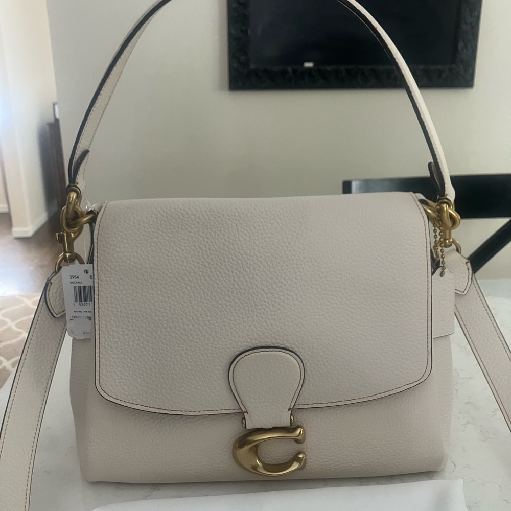 Coach Chalk Pebbled Leather May Shoulder Bag